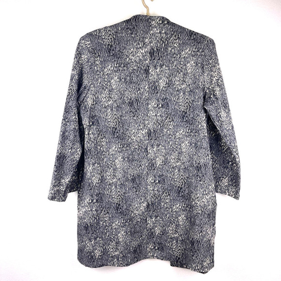 Bryn Walker Grey Space Dye Textured Cotton Long Line Coat Jacket Women's Medium - Picture 2 of 10